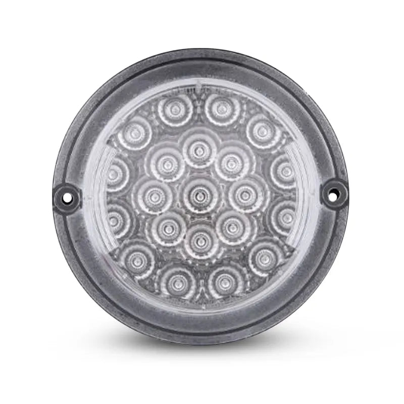 LED Autolamps 102RBC 12V Stop/Tail Lamp Black Chrome Round With Clear Lens