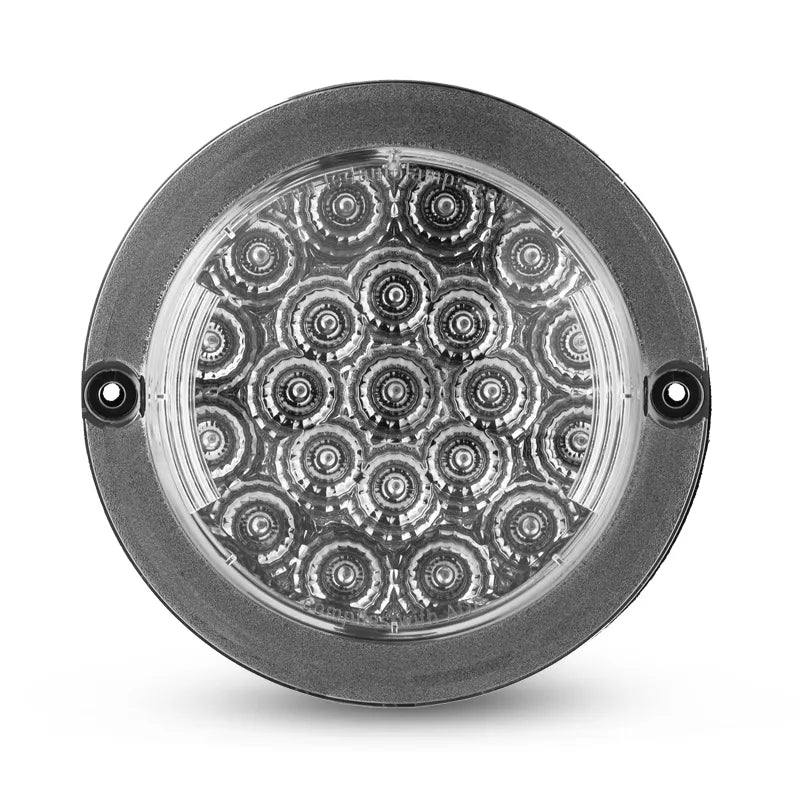 LED Autolamps 102WBC 12V Black Chrome Round Reverse Lamp With Clear Lens