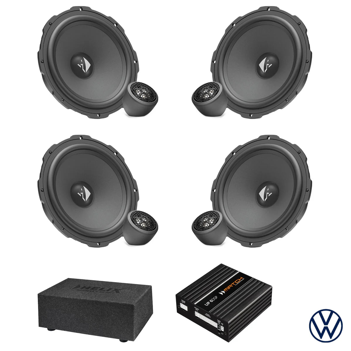 VW Tiguan - Speaker & Subwoofer DSP Amplified Package 2 | HELIX Ci3