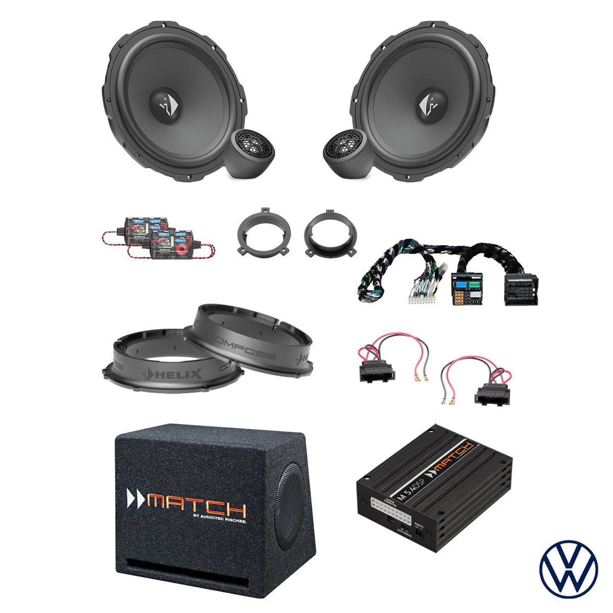 VW Golf 7 - Front Speaker & Subwoofer DSP Amplified Package | HELIX Ci3