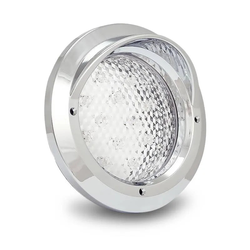 LED Autolamps 110CCRM 12/24V Round LED Stop/Tail Lamp Grommet And Chrome Flange
