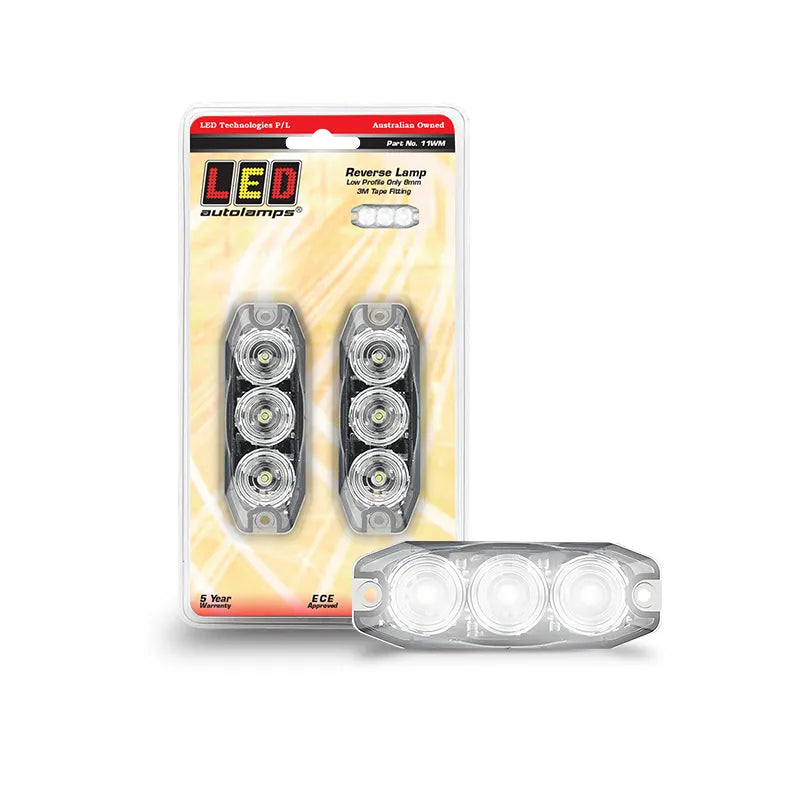 LED Autolamps 11WM-2 12/24V Reverse Lamp Horizontal/Vertical Mount Twin Blister