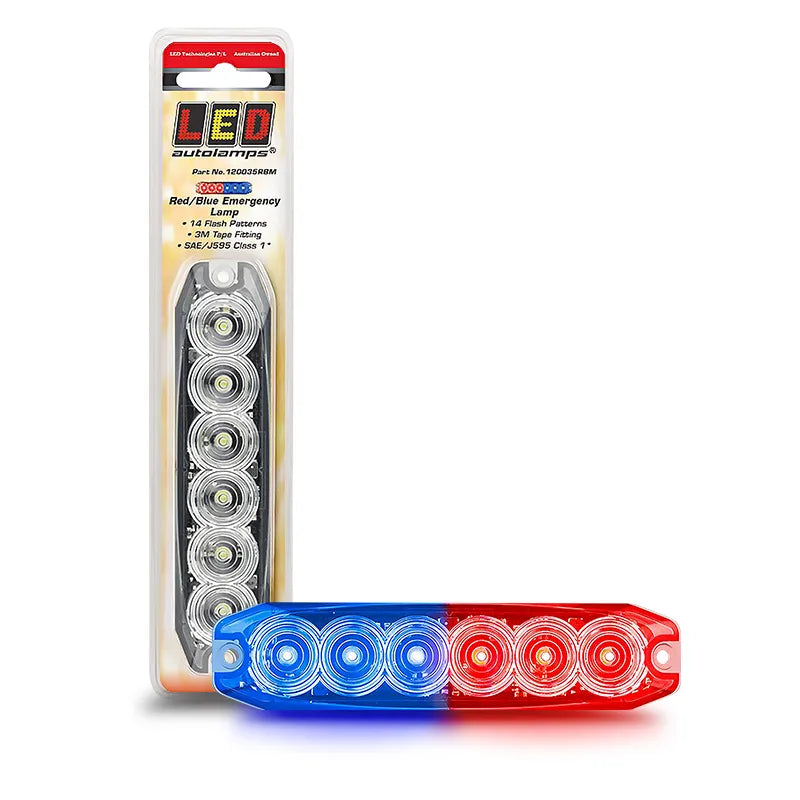 LED Autolamps 120035RBM Red/Blue Emergency Lamp Alternate Flash