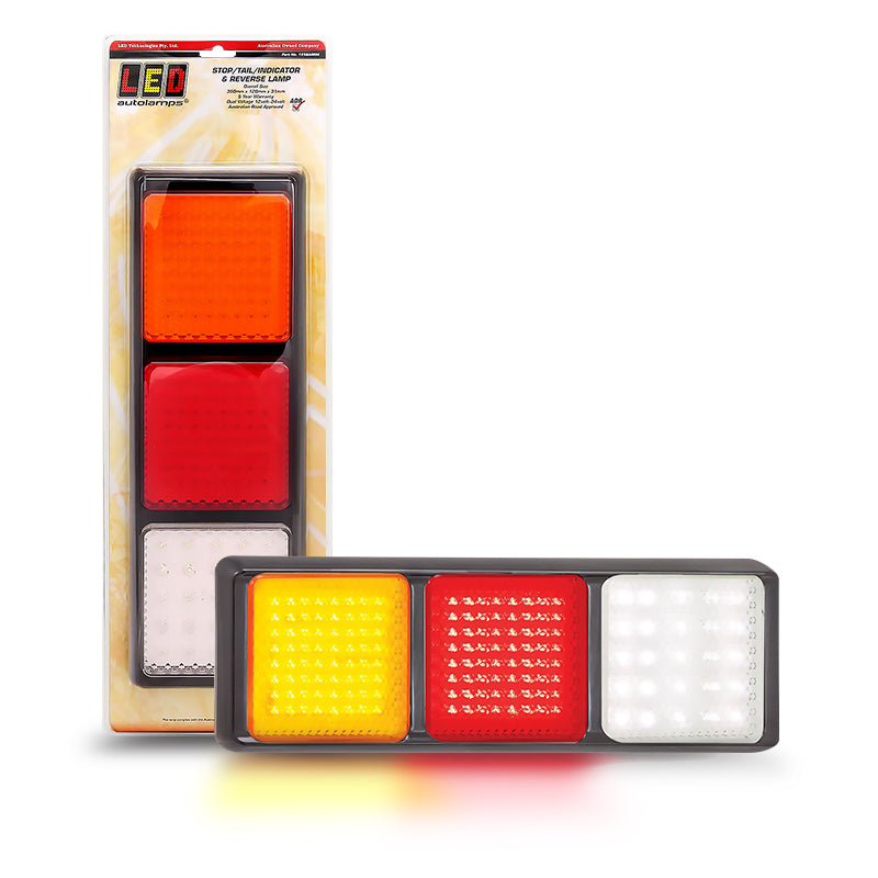 LED Autolamps 125BARWM 12/24V Stop/Tail/Indicator/Reverse Assembly 3 Lamps With 153 LEDs
