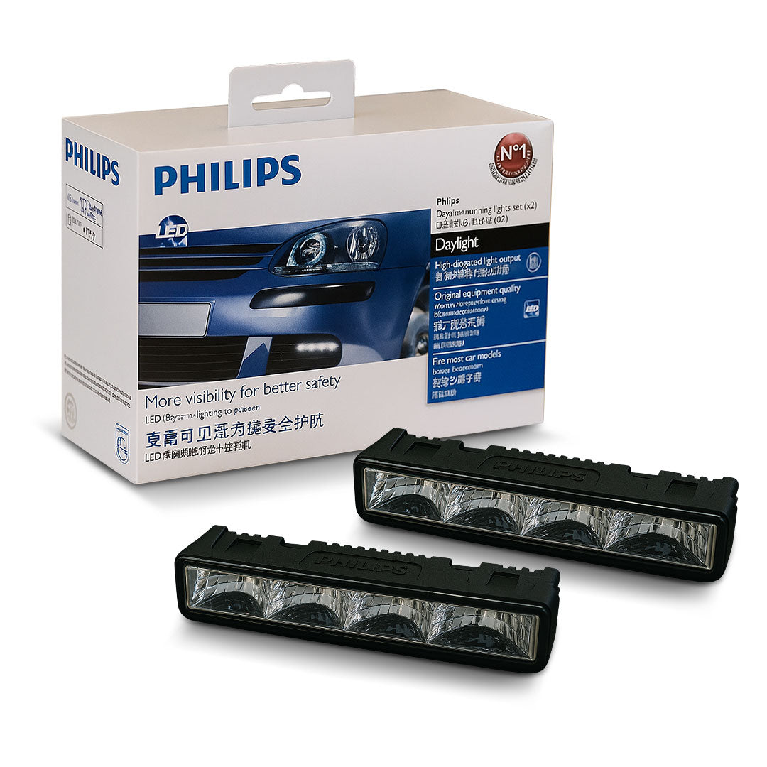 Philips 12830WLEDX1 DayLight LED DRL | 8-Light Universal Daytime Running Light Kit