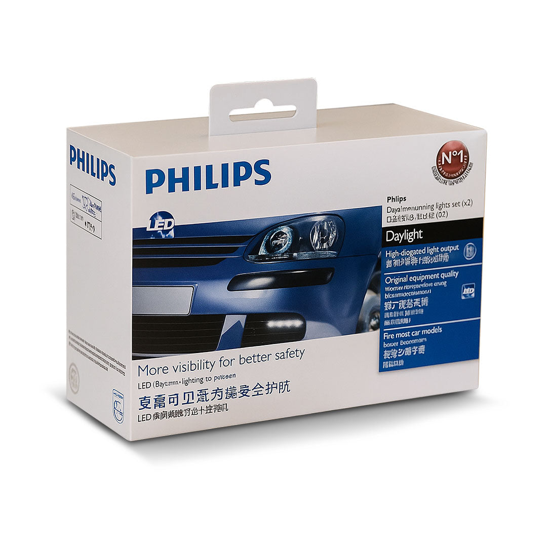 Philips 12830WLEDX1 DayLight LED DRL | 8-Light Universal Daytime Running Light Kit