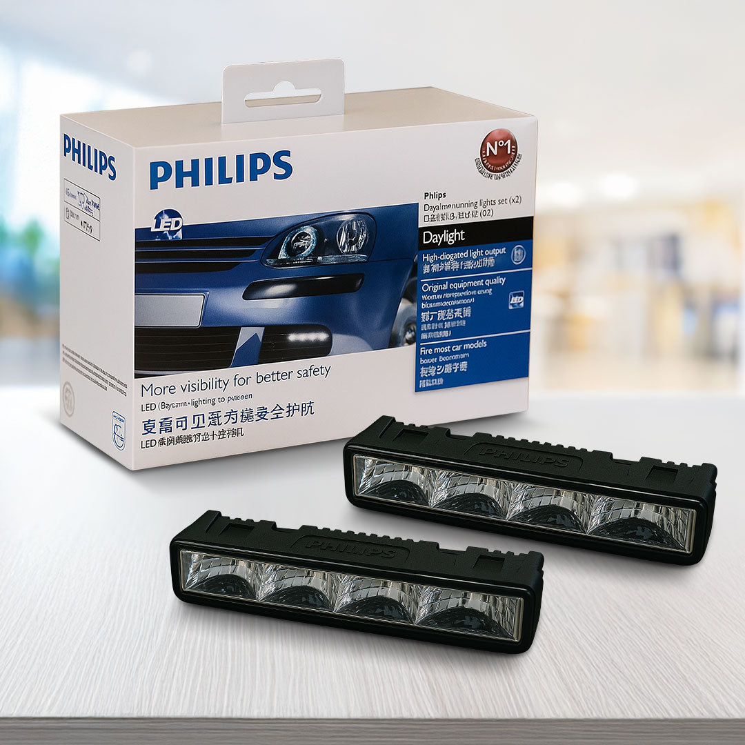 Philips 12830WLEDX1 DayLight LED DRL | 8-Light Universal Daytime Running Light Kit