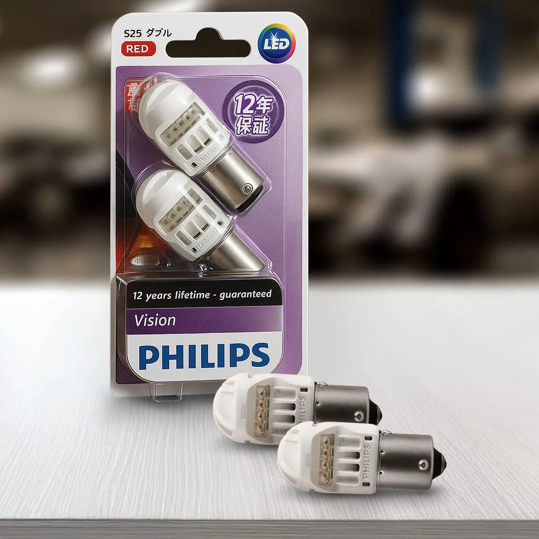 Philips 12839REDB2 LED Tail Light Bulbs Bayonet 12V Red – 2 Pack | Brake & Rear Lamp