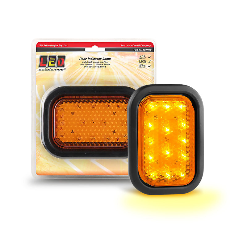 LED Autolamps 130AMG 12/24V Indicator Lamp With Rubber Grommet And Plug Blister Pack