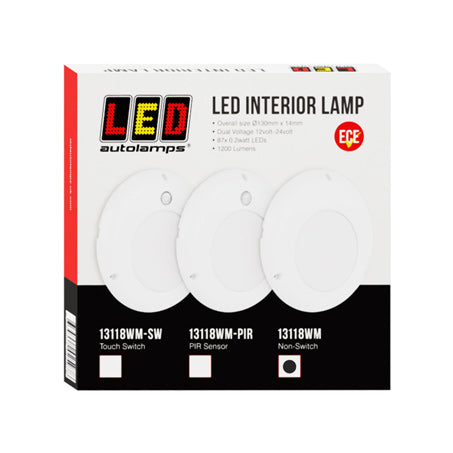 LED Autolamps 13118WM Large Round Interior/Exterior Lamp Non