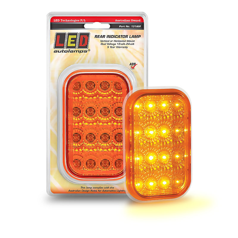 LED Autolamps 131AM Multi Volt Indicator Lamp With Amber Lens And Chrome Reflector