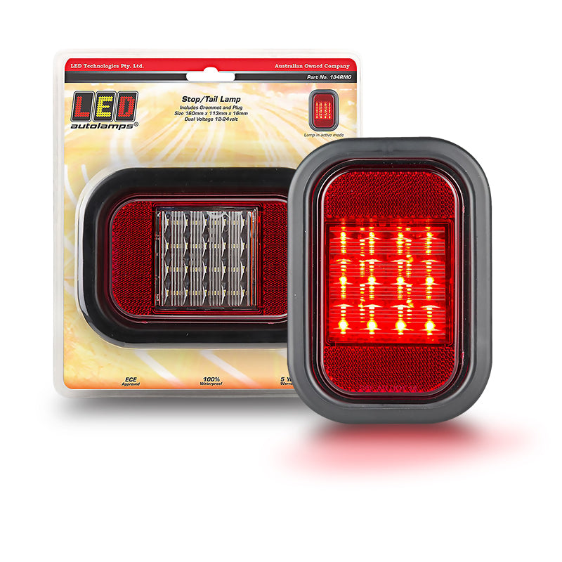 LED Autolamps 134RMG Stop/Tail Lamp Recessed Fitting Blister