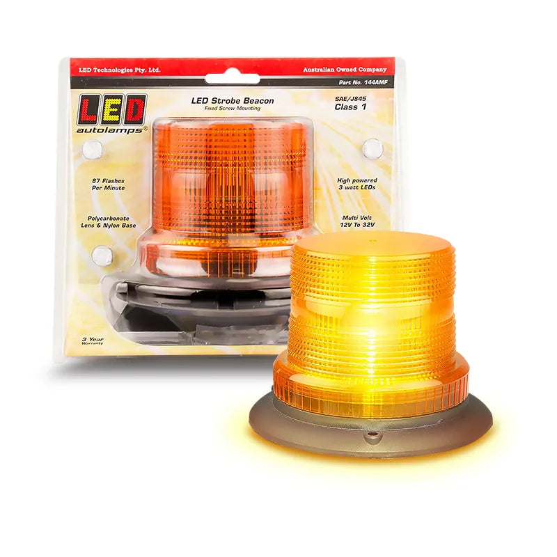 LED Autolamps 144AMF LED Amber Strobe Beacon Class 1