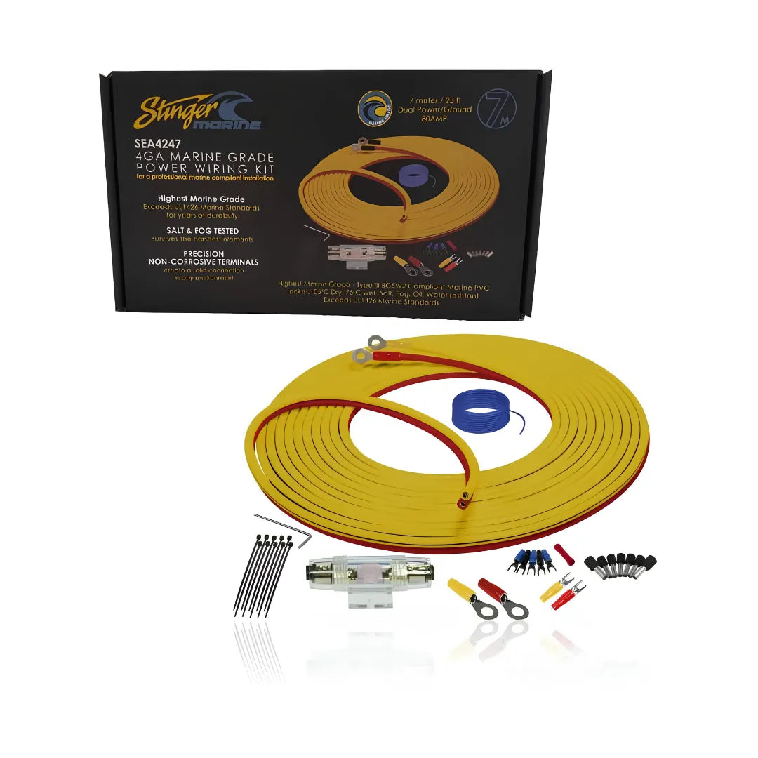 Stinger SEA4287 7m Stinger PowerSports Marine 8GA Amplifier Kit