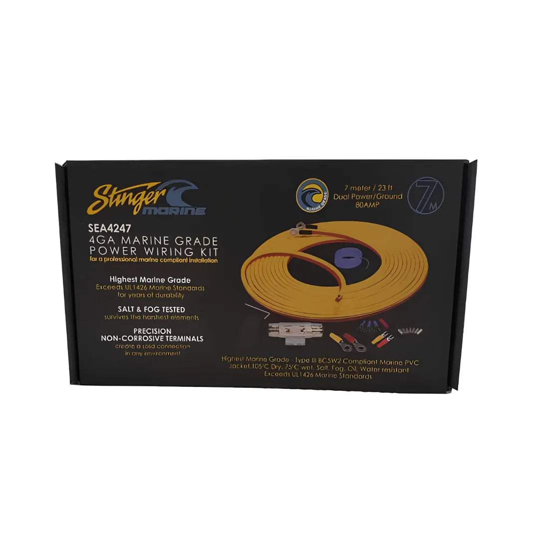 Stinger SEA4287 7m Stinger PowerSports Marine 8GA Amplifier Kit