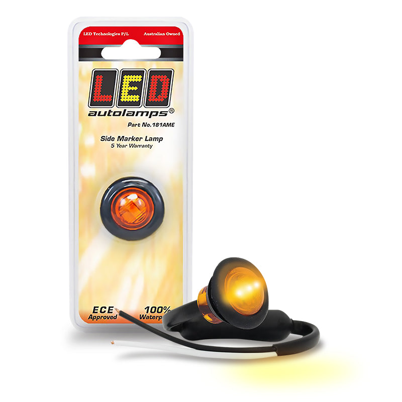 LED Autolamps 181AME Multi Volt Amber LED Side Marker 3 SMD LEDs Blister Pack