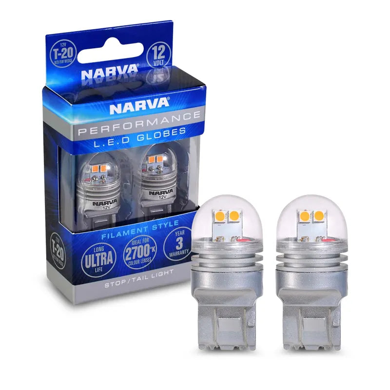 Narva 18228BL 12V T20 W21/5W Wedge LED Globes 2700K