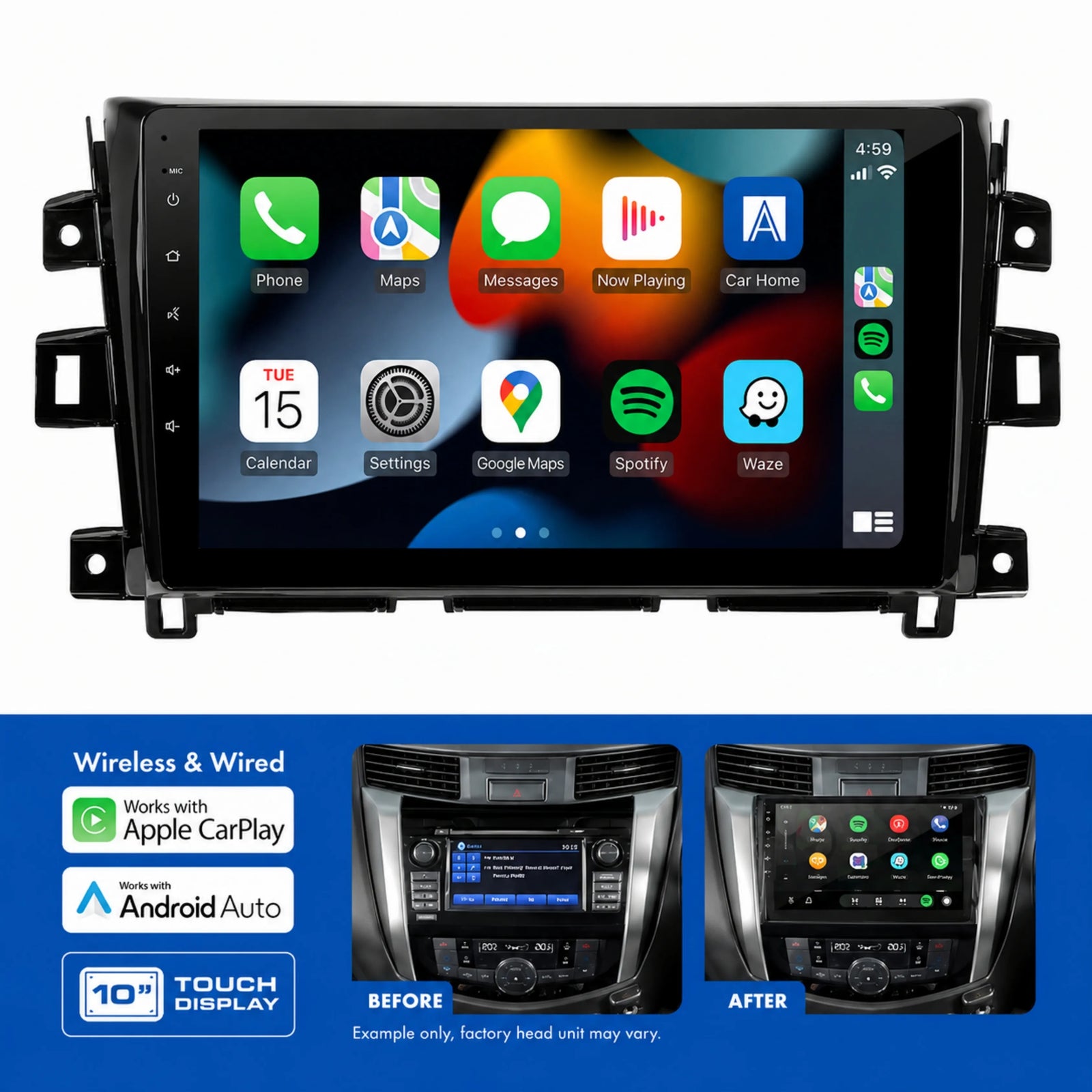 Aerpro AMANI27 Nissan Navara 2019-2023 Sat Nav and 360 Camera 10 Inch Multimedia Receiver Kit