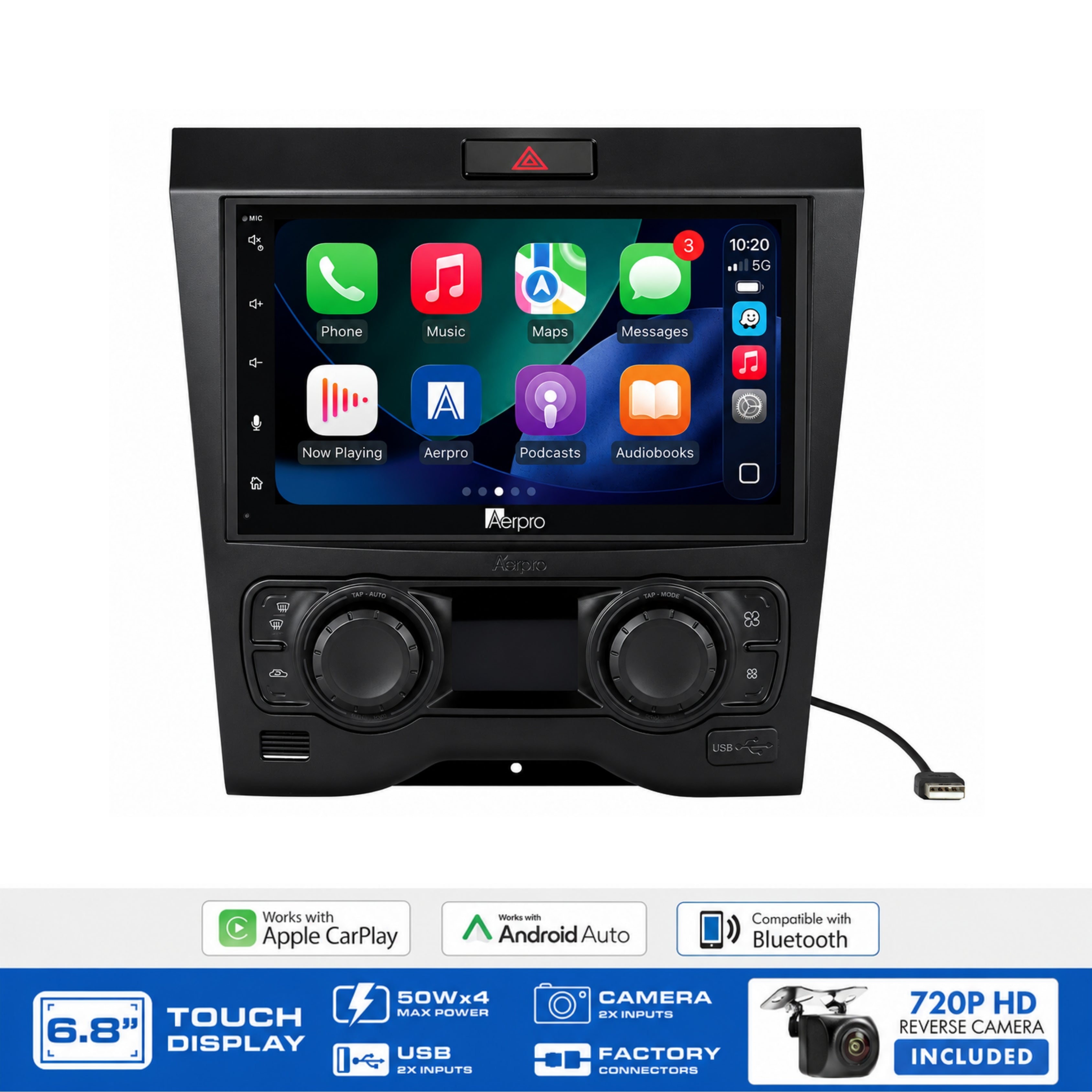 Aerpro AX9450BK 6.8" Head Unit Kit Holden VE Series 1 Dual Zone