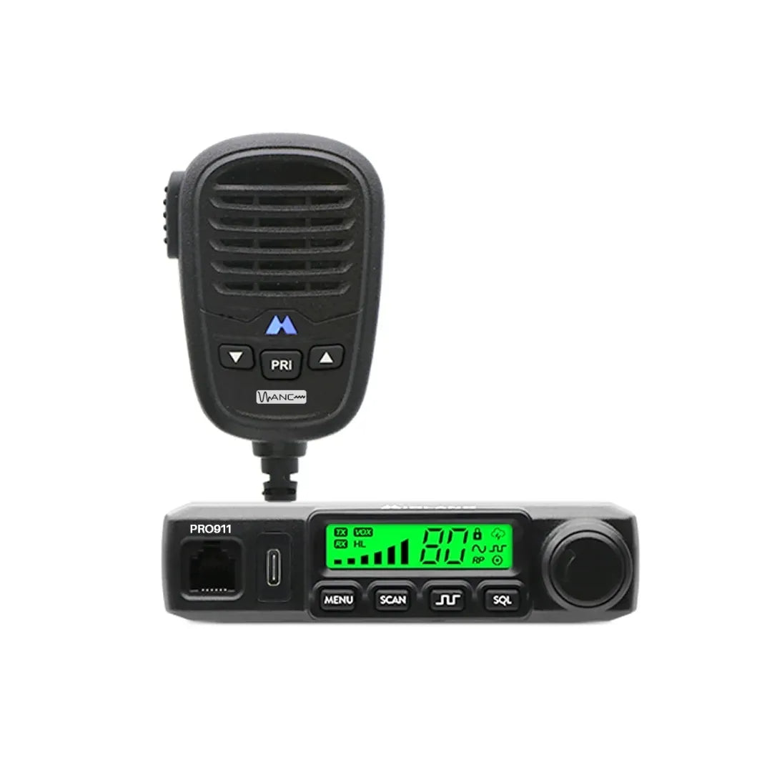 Midland PRO911 - 12/24V Active Noise Cancelling Compact UHF CB Mobile Radio