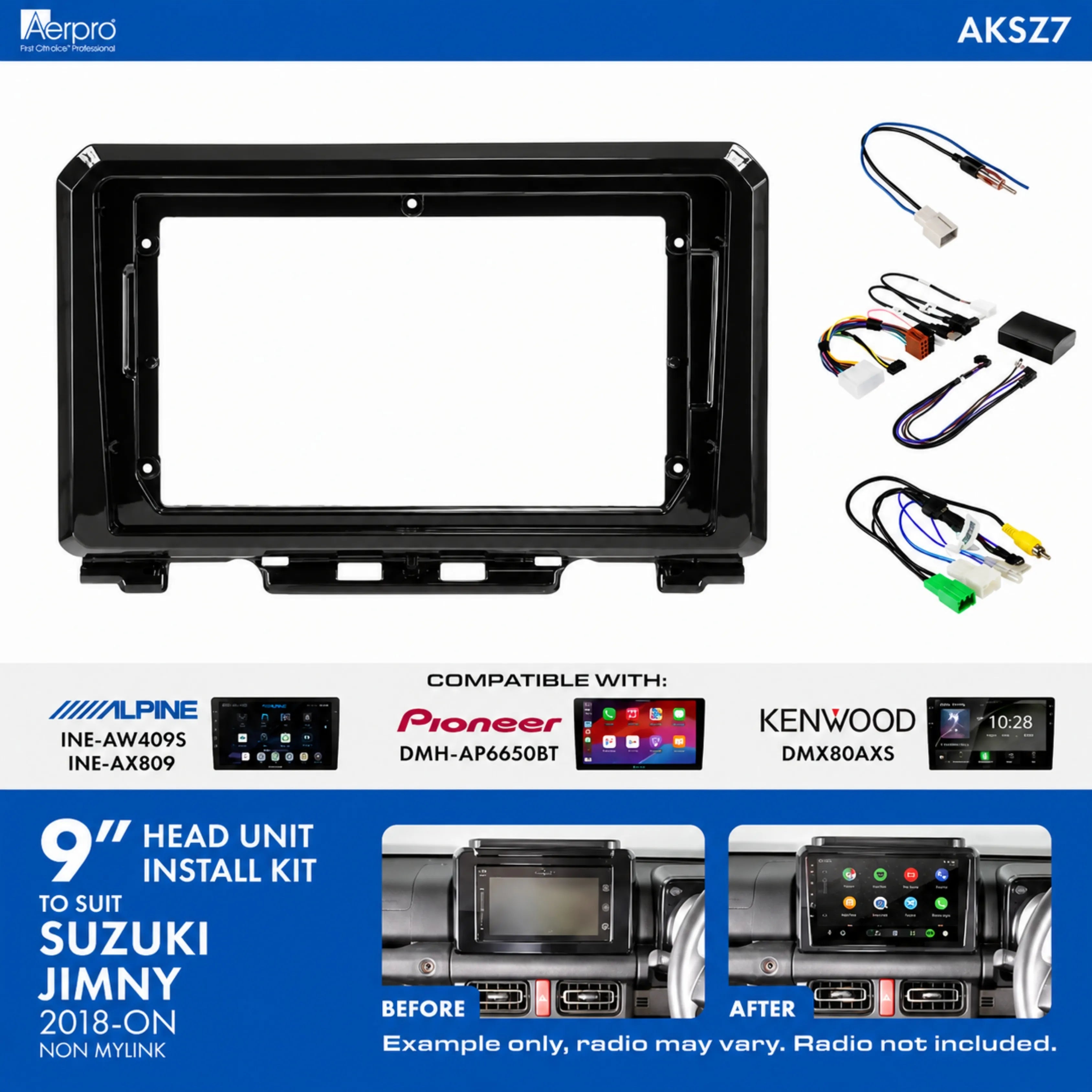 Aerpro AKSZ7 Suzuki Jimny 2018+ 9 Inch Head Unit Installation Kit