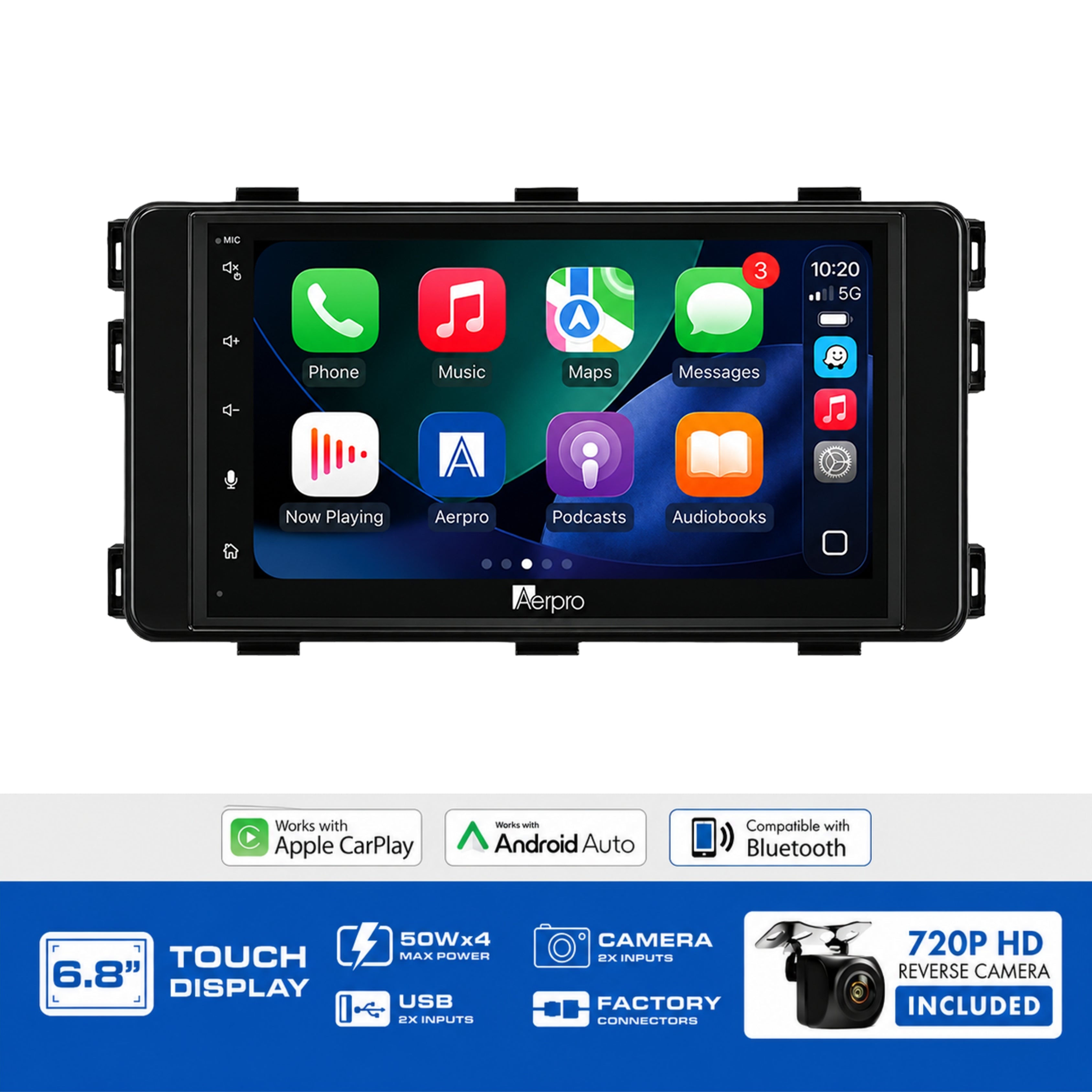 Aerpro AX9299K 6.8" Head Unit Kit Mitsubishi Outlander Amplifie