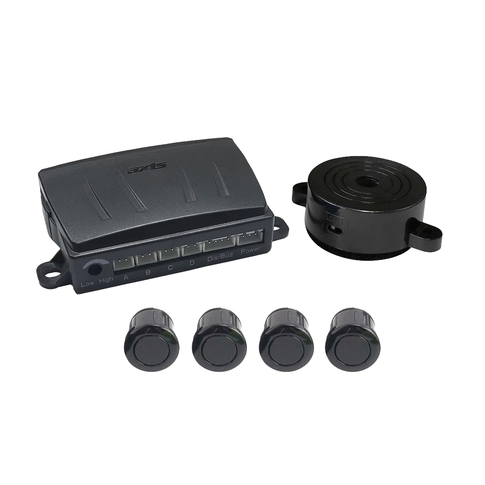 AXIS APS401B - 4-Sensor Parking System with Selectable Buzzer Volume and Dual Mounting