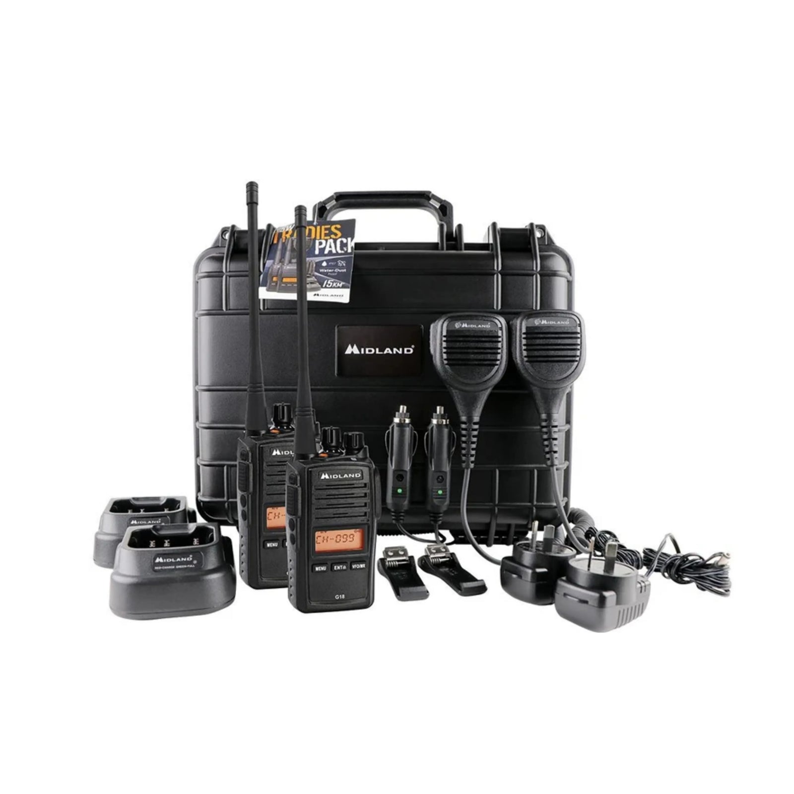 Midland G18-2TP 5W UHF Analogue Portable Radio - Twin Tradie Pack