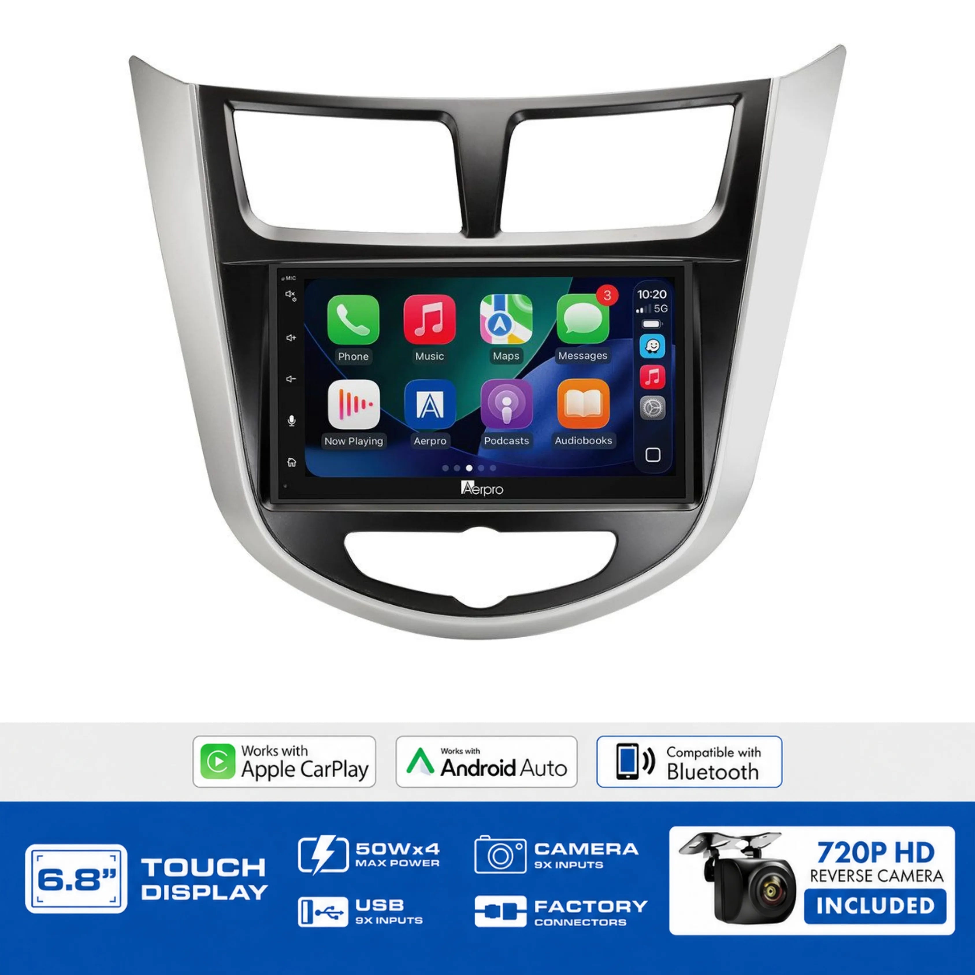 Aerpro AX8074KV 6.8" Multimedia Head Unit Upgrade Kit Hyundai Accent