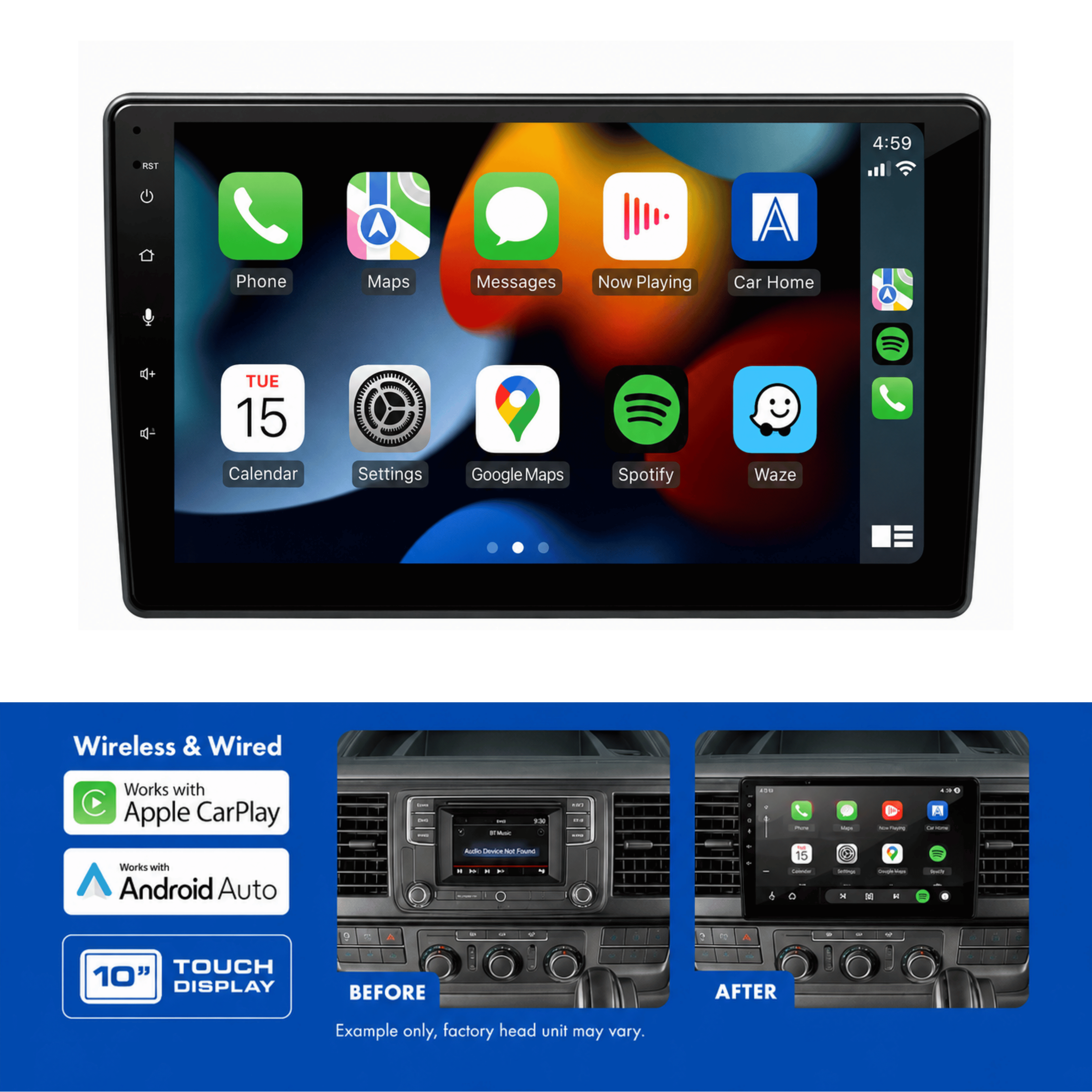 Aerpro AMAVW3 10" Multimedia Receiver Kit Volkswagen Various 2006-2015