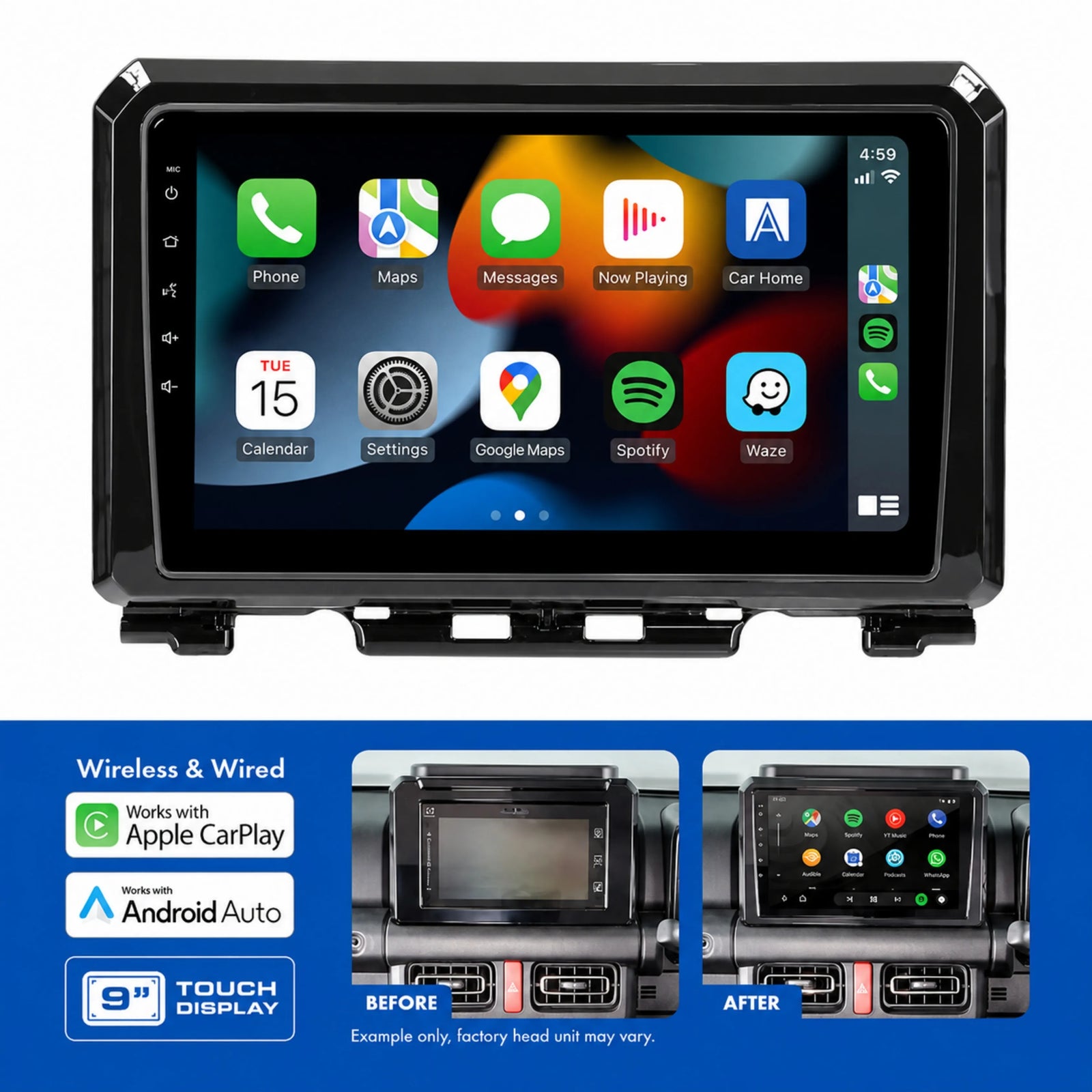 Aerpro AMASZ7 Suzuki Jimny 2018-On 9 Inch Multimedia Receiver Kit