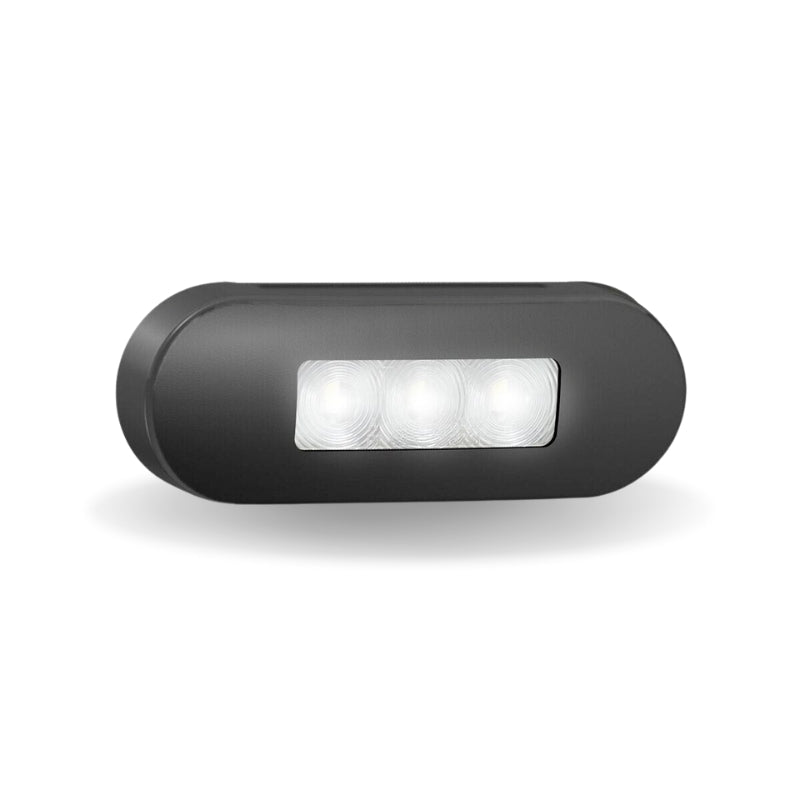 LED Autolamps 86BWM 12/24V Front End Outline Marker Lamp Clear Lens Coloured LEDs Black Steel Bezel Blister Pack