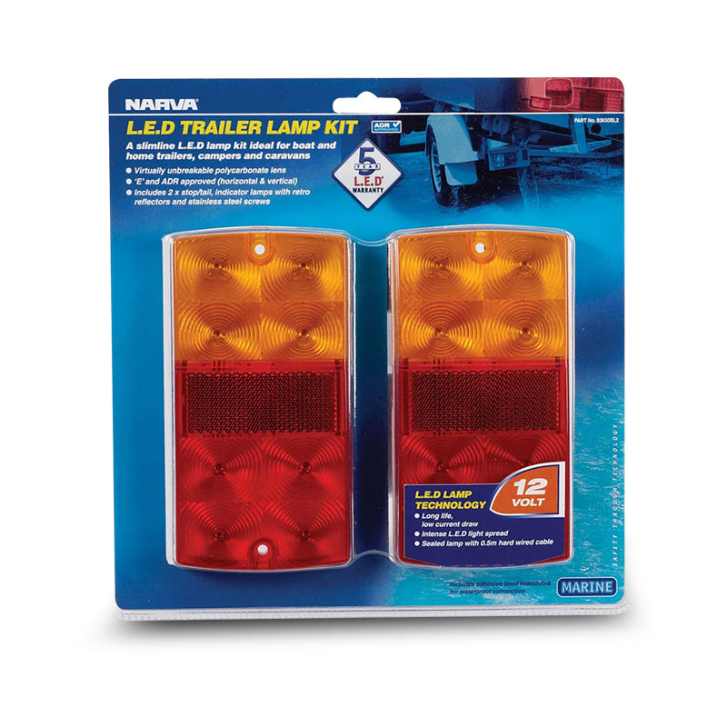 Narva 93630BL2 LED Trailer Lamp Kit 12V Red/Amber