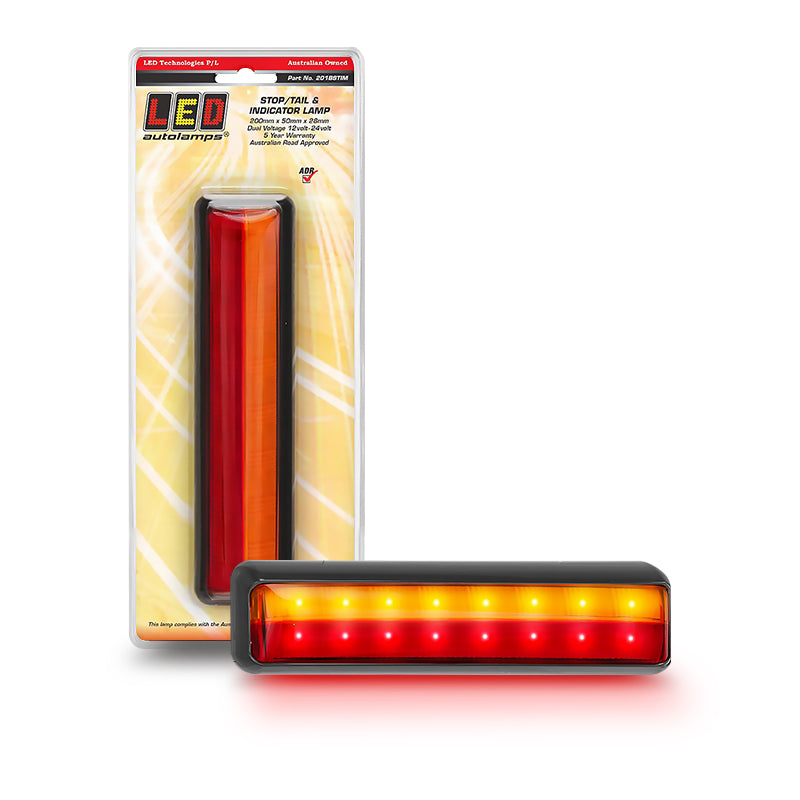 LED Autolamps 201BSTIM 12/24V 16 LED Stop/Tail Indicator Black Bracket Blister