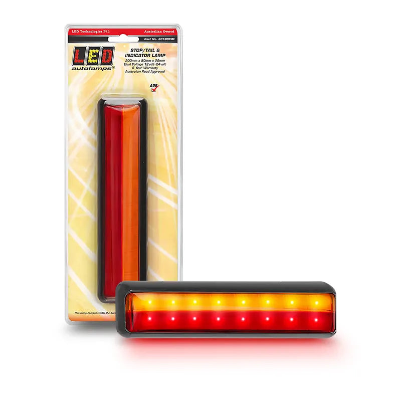 LED Autolamps 201BSTIM 12/24V 16 LED Stop/Tail Indicator Black Bracket Blister