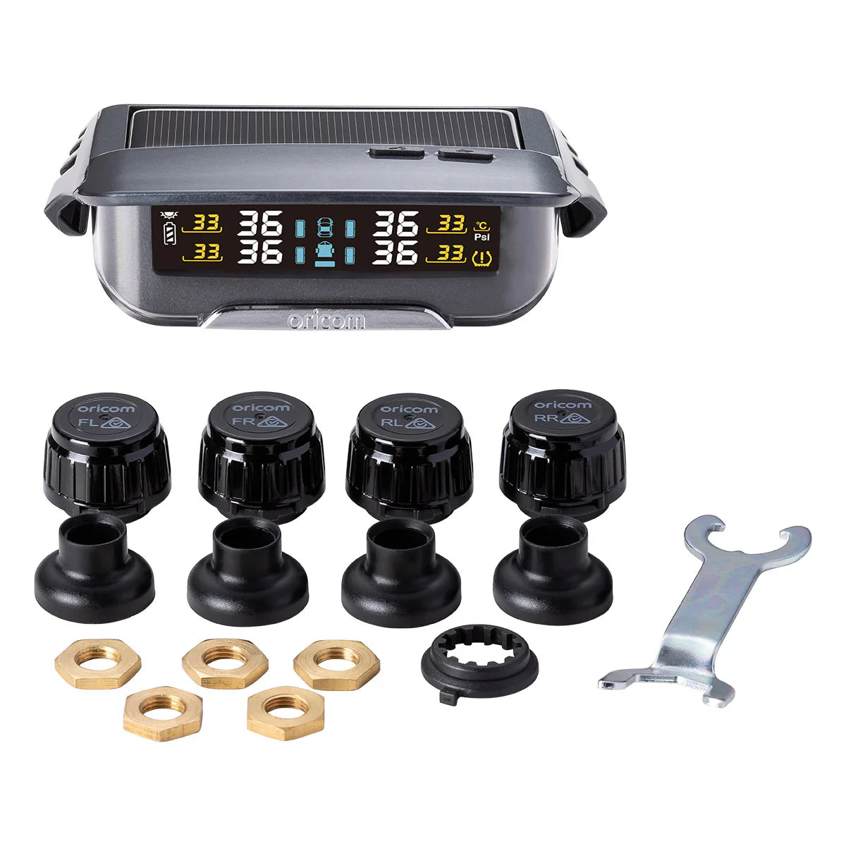 Oricom TPMS10-4E Tyre Pressure Monitoring System with 4 External Sensors and App Functionality