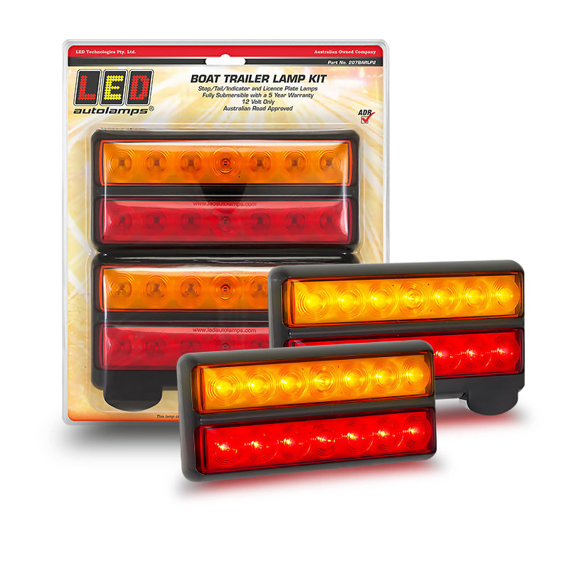 LED Autolamps 207BARLP2 12V Stop/Tail/Indicator Lamp Licence 18 Square Blister