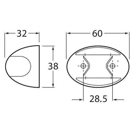 HELLA 2307BULK Rear Marker Light Red LED 9 to 33V