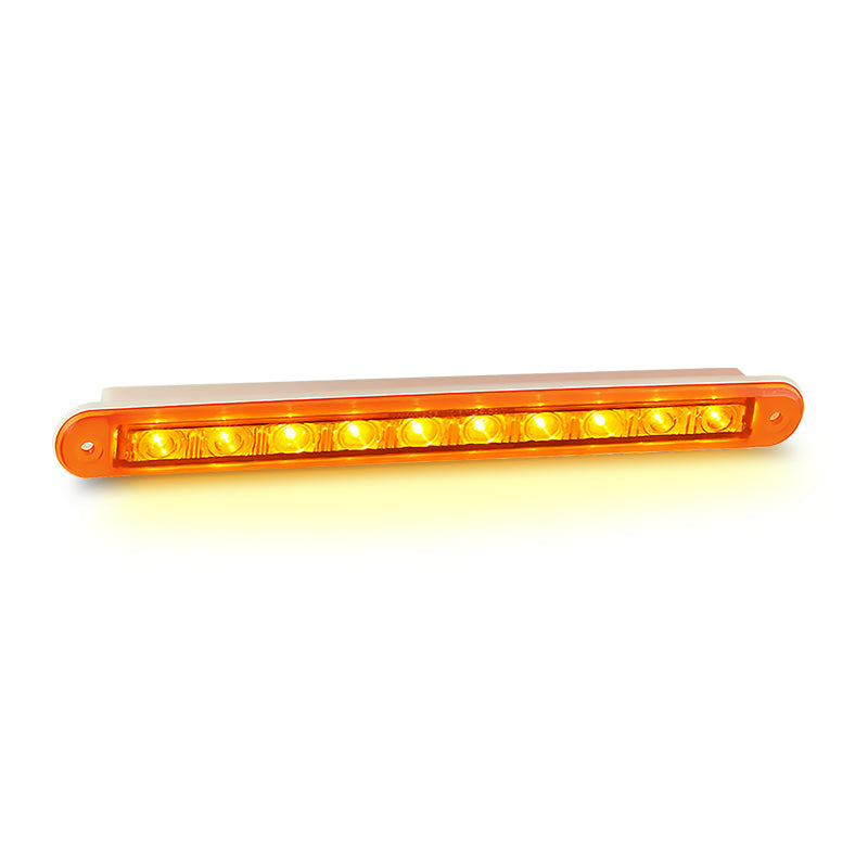LED Autolamps 235ASEQB 12V Sequential Indicator Strip Light 10 Square Amber Lens