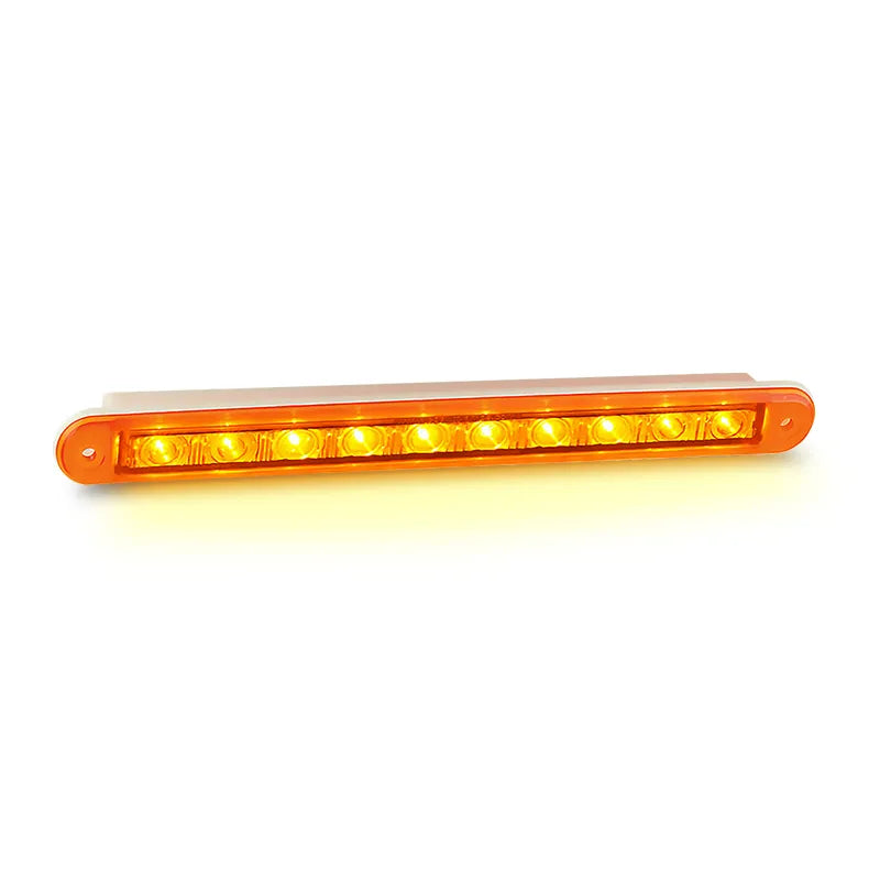 LED Autolamps 235ASEQB 12V Sequential Indicator Strip Light 10 Square Amber Lens