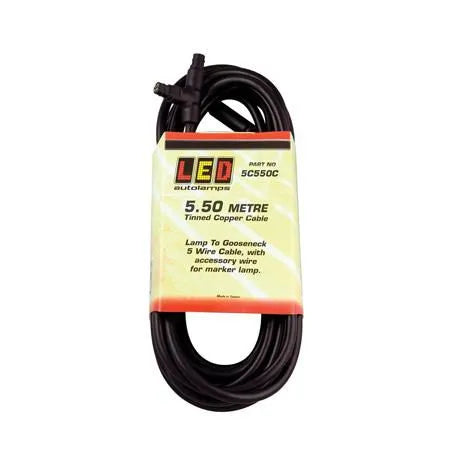 LED Autolamps 5C550C 550mm 5 Core Cable for Trailer Lamp - Gooseneck