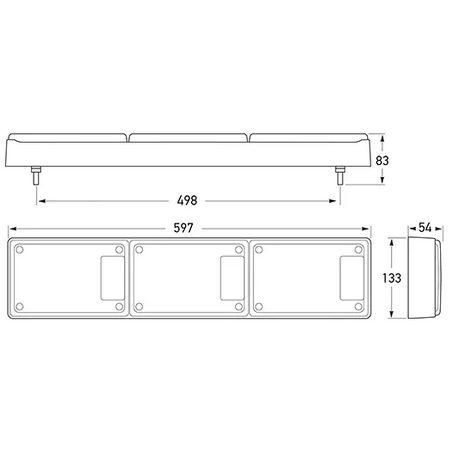 HELLA 2431 Rear Triple Jumbo-S LED Combination Lamp - Stop/Tail/Indicator/Reverse 12V/24V