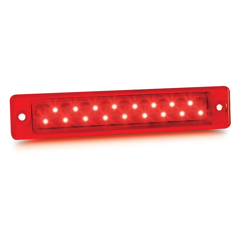 LED Autolamps 25R12 12V Slimline LED Stop/Tail Lamp With Red Lens