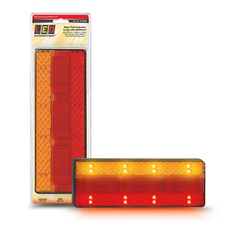LED Autolamps 275ARW 12V Stop/Tail/Indicator/Reverse Light 275x100mm Blister