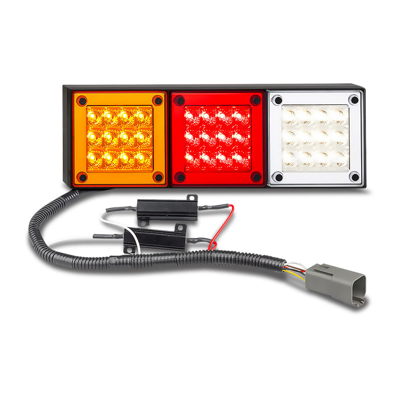LED Autolamps 280ARWM2LR12/450 Stop/Tail/Reverse LED Light Kit Male Plugs 12v
