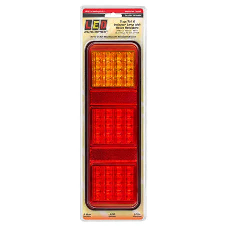 LED Autolamps 283ARRM 12/24V Stop/Tail/Indicator Lamp With Inbuilt Reflectors Screw Or Bolt On Mount