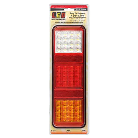 LED Autolamps 283ARWM 12/24V Stop/Tail/Indicator/Reverse Lamp Inbuild Reflectors