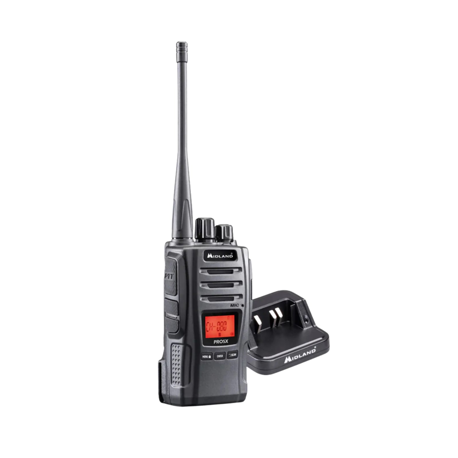 Midland PRO5X - 5W Dual-Band UHF CB/LMR Handheld Radio with IP54 Protection
