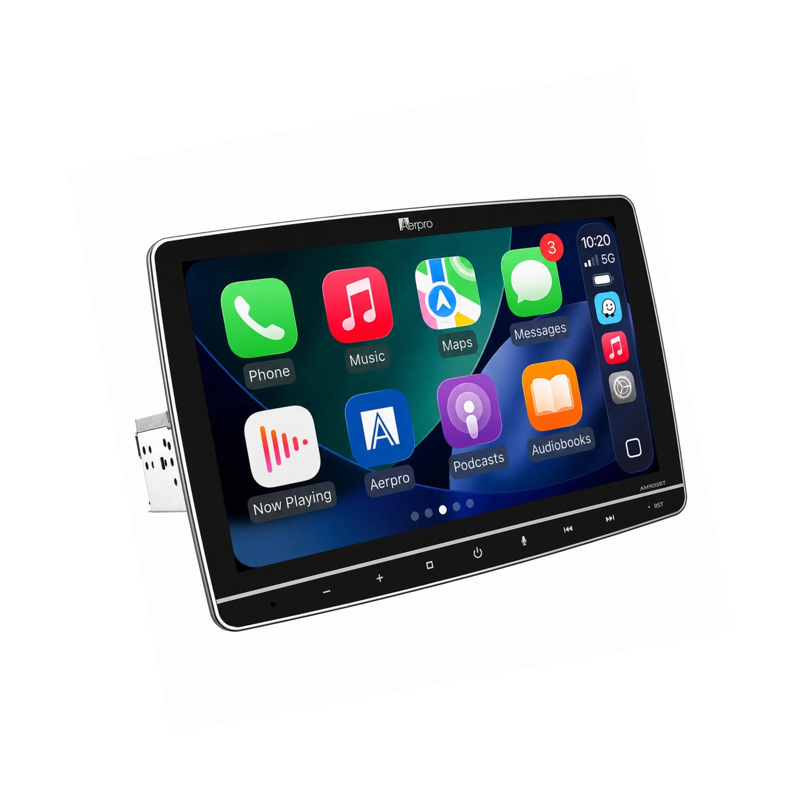 AERPRO AM1005F 10.1-Inch Floating Multimedia Receiver with Wireless Apple CarPlay and Android Auto