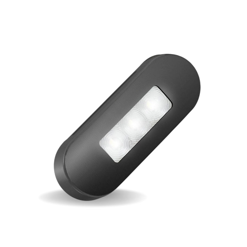 LED Autolamps 86BWM 12/24V Front End Outline Marker Lamp Clear Lens Coloured LEDs Black Steel Bezel Blister Pack